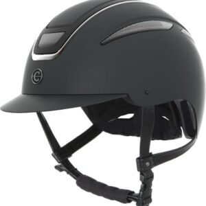 Schutz für Damen beim Reiten, Hochwertiger Reithelm mit Belüftungssystem und ABS-Hartschale, schwarz, S/53-55cm