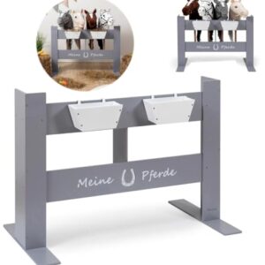 Komfortabler Pferdeständer aus Holz für bis zu 4 Hobby Horse Pferde, ideal für Spiel, Fütterung und Ausruhen