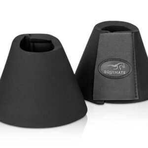 Robuste und stoßdämpfende Hufglocken für Pferde, Equinate Denver XXL Schwarz, 2er Set