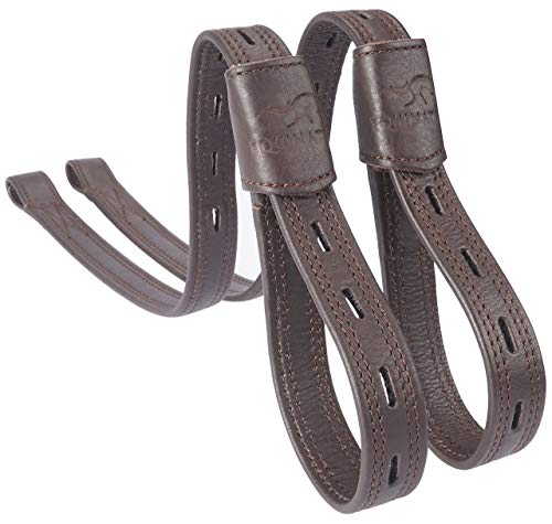 Brauner Steigbügelriemen mit T-Verschluss-System für Pferde, 80 cm lang, hochwertiger Nylon-Stoff