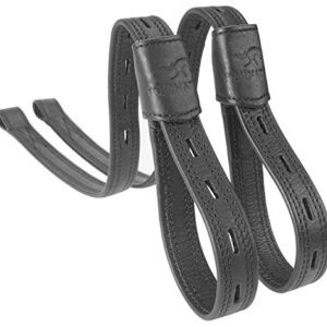 Schwarzer Steigbügelriemen aus der Equinate Slimline Mono Reihe, 60 cm lang, für Pferde, robust und langlebig