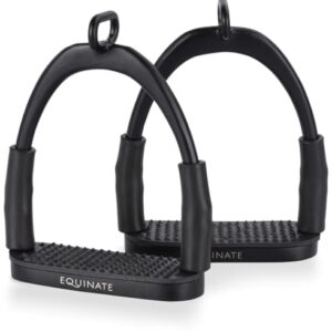 Sicherheitssteigbügel mit Anti-Rutsch-Trittfläche aus Gummi für Erwachsene und Kinder - Entlastet die Fußgelenke - 2 Stück - Equinate