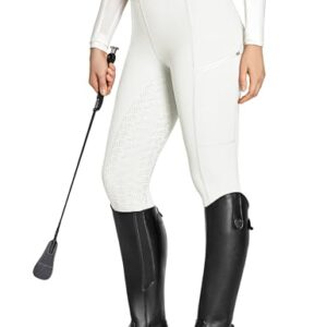 Bequeme Reithose für Damen mit Silikon-Vollbesatz, Handytasche und Gürtelschlaufen für Reitsport und Pferdetraining.