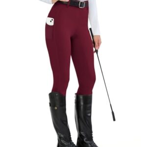 Damen Reitlegging mit Handytasche, rot, H.MILES