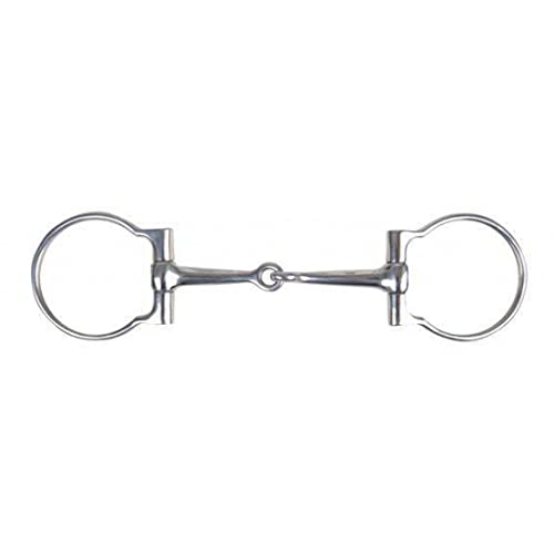Western D-Ring Snaffle von HKM SPORTS EQUIPMENT, einfach gebrochen, 125 mm, silberne Fassung, Reit- und Trainingsbedarf