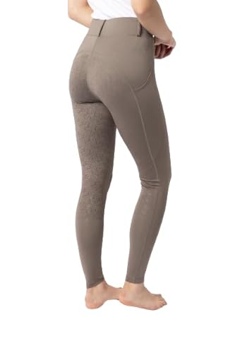 HORZE Damen Reitleggings DEA, Reithose mit Handytasche und Gürtelschlaufen, braun, 36 - Eine hochwertige Reithose für den Ausritt oder die Dressur, mit Silikonbesatz und weichem Stoff mit Stretch-Anteil.