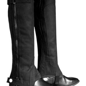 Schmale Reit-Halbchaps in schwarz für Damen, perfekt fürs Pferdesportlerinnen-Style