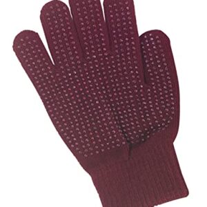 Kinder Reithandschuhe Magic Grippy, Noppen Handschuh in Bordeaux Farbe für Sicherheit und Komfort beim Reiten
