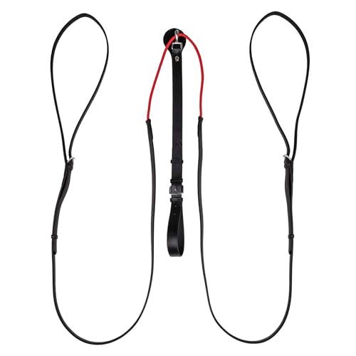 Waldhausen W-TRAINREIN Leder-Dreieckszügel für Pferde, Reitzubehör und Longierzubehör, flexible Ausbinder für effektive Biegung und Gymnastizierung