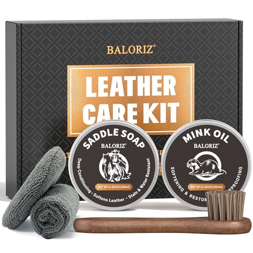 Lederstiefel-Pflegeset - Minköl, Sattelseife für Leder, Applikatoren & Tuch - Lederpflegeset, Stiefel-Lederpflegeset, Lederschuh-Pflegeset für Cowboystiefel, Arbeitssstiefel, Schuhe und Sattelzeug