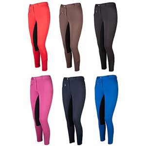 Damen Reithose Thea aus Kunstleder mit Vollbesatz, Blau-Schwarz Farbe, Größe 38