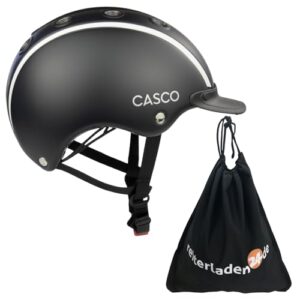Reiterhelm für Kinder und Jugendliche, ergonomischer Aufbau mit Kinn- und Nackenschutz, 3-Punkt-Gurt-Befestigung, reflektierende Biese, vielseitig verwendbar für Reiten, Fahrrad- und Skifahren