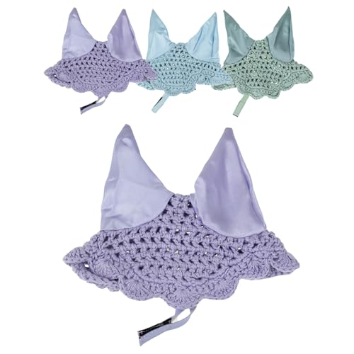 Hobby Horse Fliegenhaube, Steckenpferd Haube in Fliederfarbe, Spielzeug zum Aufsetzen auf die Ohren von Stockpferden