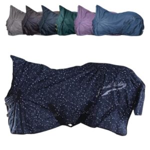 Pferdedecke, Weidedecke, Regendecke, Übergangsdecke und Winterdecke - wasserdichte Decke mit Füllung für Pferde - 135cm (100g) - schwarze Outdoordecke