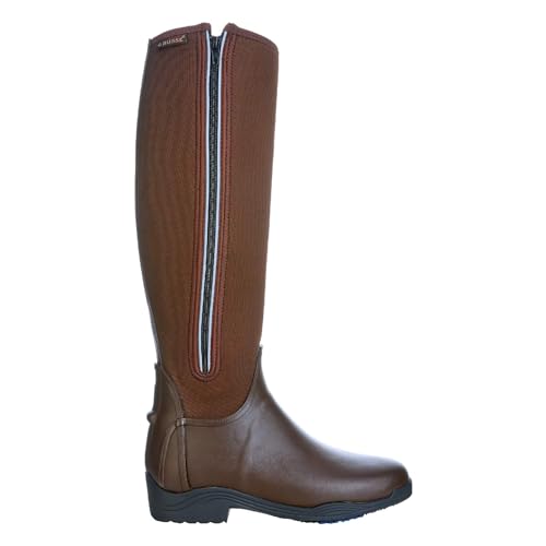 Braune Reit-Mud Boots von Busse in Two-Tone-Optik, wasserdichte Neoprensohle und anatomisch vorgeformter Schaft aus 5 mm starkem Neopren für maximale Sicherheit und Komfort bei Reiten.