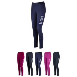 Reitleggings für Mädchen Emilia von Lazura - Vollbesatz aus Silikon, Reithose mit 2 seitlichen Handytaschen und Nachtblau Farbe für Kinder in Größe 164