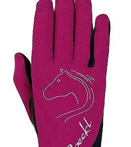 Reitgloves für Kinder, Reithandschuhe Tryon, Sommerhandschuhe, Beere 5, perfekter Begleiter für junge Pferdefans
