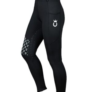 Bequeme und warme Winterreitleggingen für Damen und Mädchen mit kuscheligem Innenfleece und herzförmigem Silikonbesatz