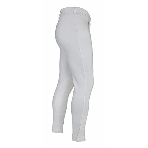 Herren Reithose Shires Saddlehugger Riding Breeches 34 Zoll Weiss, bequeme Reitkleidung mit Reißverschluss und Tasche