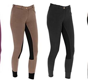 Bequeme Reithose für Damen, SportS Reithosen Damen Basic 40 in Blau, mit Tasche am Bund und Elastosoft-Beinabschluss