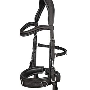 Schwarzer Lederkappzaum von Waldhausen mit anatomischer Form und weicher Oberfläche, ideal für Pferde mit empfindlicher Haut