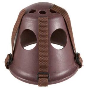 Hochwertiger Kunststoff-Maulkorb für Ponys von WALDHAUSEN, stufenlos verstellbares Nylon-Kopfstück und Luftlöcher für sichere Atmung