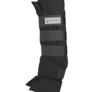 Schwarze Stallgamasche für Pferde, Paar, M - Beinhalter für Pferdebesitzer