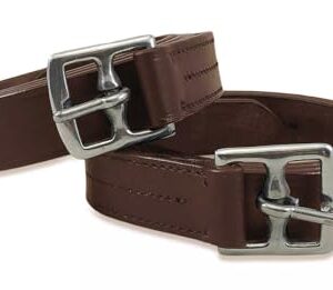 Avon Equine Steigbügel Leder in Schwarz und Braun für Sättel von 116,8 cm bis 142,2 cm oder 48 Zoll mit dunkelbrauner Farbe und solide Schnalle