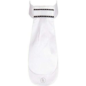 Weißes Plastron für Mädchen mit Strass-Design, Einheitsgröße, Satin und 100% Polyester, Klettverschluss - Reiterkleidung für Kinder