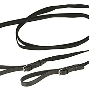 Covalliero Gurt-Schlaufzügel, schwarz mit geteilten Lederschlaufen - hochwertige Hilfe für erfahrene Reiter bei der Ausbildung von Pferden