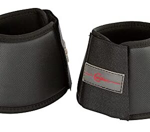 Covalliero Hufglocken Protecto, schwarz, XXFull, Synthesekautschuk, Pferd, stoß absorbierend, doppelt gesicherter Klettverschluss. Paar hochwertige Hufglocken für maximalen Schutz und Komfort beim Pferd
