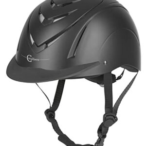 Covalliero Reithelm Nerron, schwarz, Umfang 51-54 cm, aerodynamischer Reithelm mit Helmschild und Belüftung für Damen und Herren