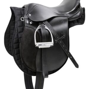 Covalliero Sattelset, Haflinger, schwarz, 17,5 Zoll, bequemer Sitz, hochwertiges Set, inklusive Sattel und Satteldecke