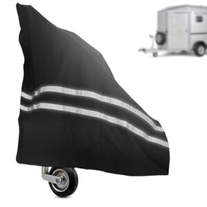 Deichselabdeckung für Pferdeanhänger, 600D UV-beständig, wasserdicht mit Reflektorstreifen, Deichselhaube für alle Arten von Pferdeanhängern