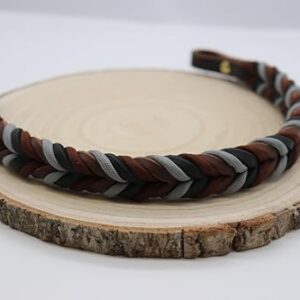 Einzigartiger Stirnriemen aus hochwertigem Fettleder und Paracord für Trense & Kandare, handgemacht in Deutschland