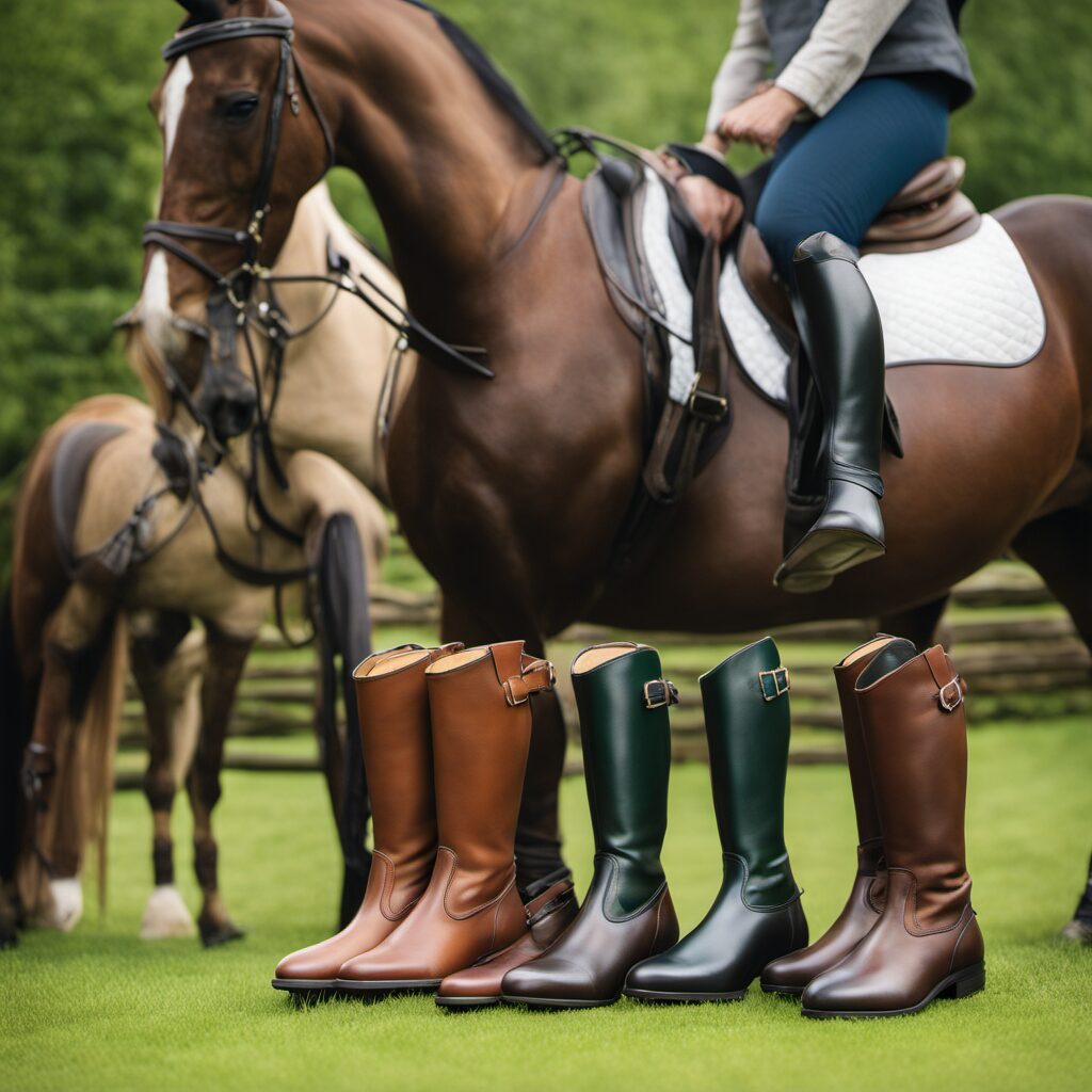 Eine Auswahl an verschiedenen Jodhpur-Stiefeln und Reitstiefeln für jeden Anlass, ideal als Geschenk für den geliebten Reiter