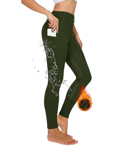 Bequeme Winterreitleggings für Damen mit Thermo-Fleece, Handytaschen und Gürtelschlaufen - Wasserabweisend und praktisch