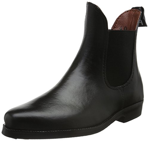 HKM Unisex Gummistiefel 9100 Schwarz, Reitsport-Schuhe für Frauen und Männer, Jodhpur-Stil mit elastischer Vliese