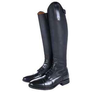 HKM Reitstiefel Sevilla, normal/extraweit, schwarz mit elastischem Einsatz und Reißverschluss