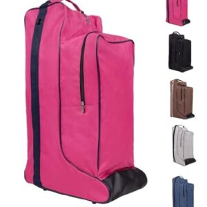 Wasserabweisende Stiefel- und Helmtasche in Pink für den Reitsport, ideal für die Verladung von Stiefeln und Helm