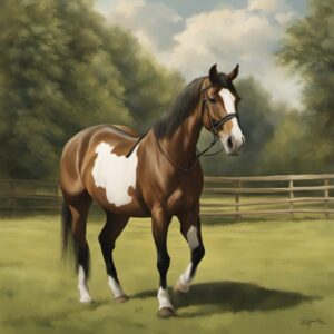 Pferd mit Vorderzeug oder Martingal, perfekt zum Geschenk für jeden Pferdebegeisterten