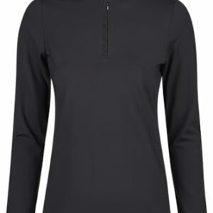 Pikeur Damen Zip-Shirt schwarz, hochwertiges Damen-Shirt mit vielseitigen Funktionen und bequemer Passform