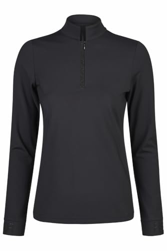 Pikeur Damen Zip-Shirt schwarz, hochwertiges Damen-Shirt mit vielseitigen Funktionen und bequemer Passform