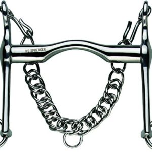 Hochwertiger Sprenger für Pferde - Cavaliere da Equitazione in Acciaio INOX 56 mit flacher Zungenfreiheit und erhöhtem Genickdruck