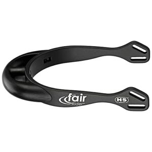 Sprenger fairRider Sporen aus schwarzem Aluminium, leicht und eloxiert, mit gebogenem Kunststoffhals in schwarz, dicker und abgerundeter