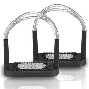 Steigbügel mit Anti-Rutsch Trittfläche 120 mm, gelenkschonend und edelstahl matt für Reiter