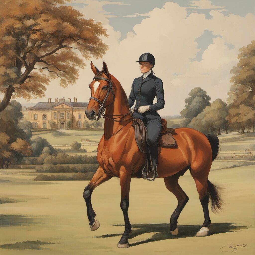 Bild von einem Reiter mit Steigbügel auf Pferd, Sicherheit und Bequemlichkeit im Sattel