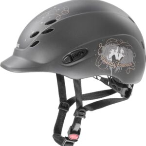 Leichter Reithelm für Kinder mit individueller Größenanpassung und optimaler Belüftung - Anthrazit matt, 49-54 cm