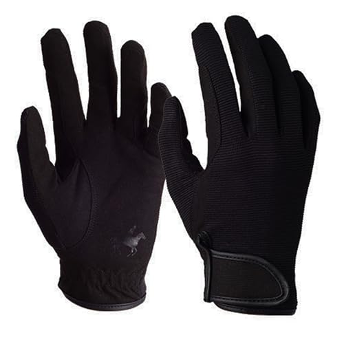 Atmungsaktive Reithandschuhe für Radfahren und Outdoor-Aktivitäten, Unisex-Erwachsene, Touchscreen Handschuhe, schwarze Farbe, professionelle Qualität