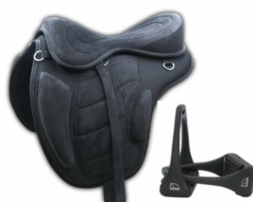 Baumloser Sattel komplettes Set mit Steigbügel, Riemen und Gurt für Pferde - optimale Passform und leichtgewichtige Konstruktion